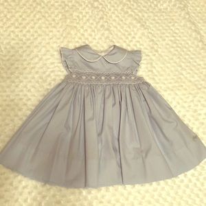 Blue Petit Bebe smocked dress
